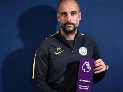 Guardiola, Kane và Hazard giành các giải thưởng Ngoại hạng Anh tháng 2
