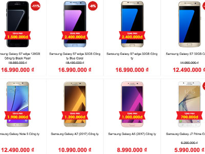 Smartphone cao cấp giảm giá hàng triệu đồng
