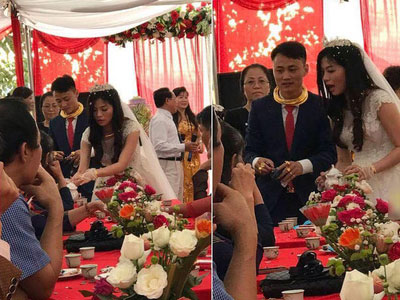 Đám cưới "độc": Chú rể được tặng kiềng vàng đeo kín cổ, cô dâu ngẩn ngơ đứng nhìn