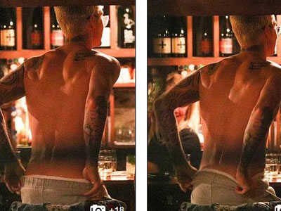 Justin Bieber bất ngờ "thoát y" giữa bar, khiến cô pha rượu không thể rời mắt
