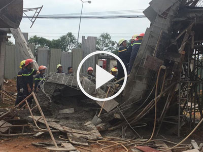 Video: Sập giàn giáo ở Vũng Tàu, 7 người bị thương