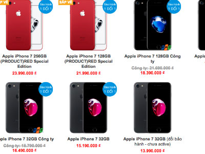 iPhone 7 màu đỏ về Việt Nam bị đội giá thêm 4 triệu đồng