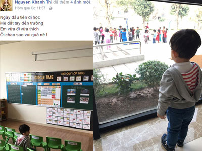 Khánh Thi khoe ảnh con trai ngày đầu đi học, ai cũng giật mình với bảng học phí