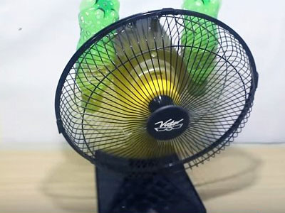 1 cái quạt, 2 chai nhựa: 3 phút có ngay máy phun sương mát lạnh
