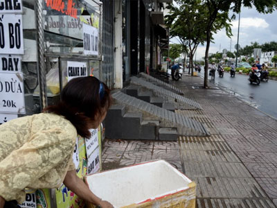 Nhà cao hơn đường cả mét, đập tam cấp lấy gì lên?