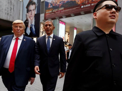 “Trump, Obama và Kim Jong-un” gây náo loạn Hồng Kông