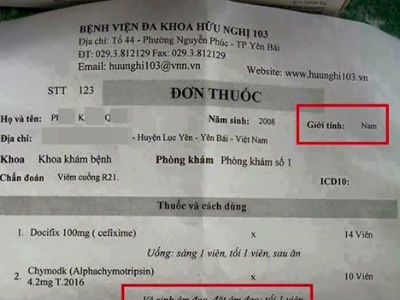Bé trai 9 tuổi đi khám răng được kê thuốc... đặt âm đạo và dặn kiêng rượu bia