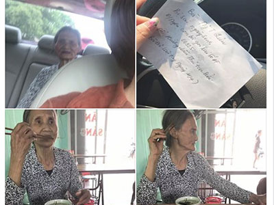Cụ bà chống gậy đi bộ suốt 9km với 5.000 đồng trong túi và hành động đẹp của người phụ nữ ở Tuyên Quang