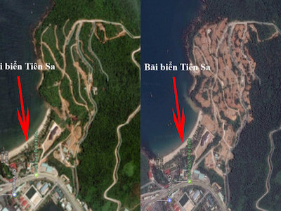 Rừng Sơn Trà bị tàn phá qua hình ảnh vệ tinh