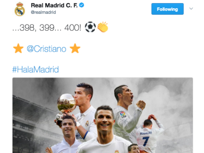 Real gây tranh cãi khi công nhận mốc 400 bàn của Ronaldo