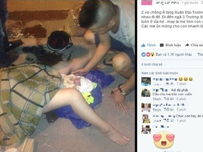 HOT: Chồng đỡ đẻ cho vợ ngay vỉa hè gây "bão" dân mạng