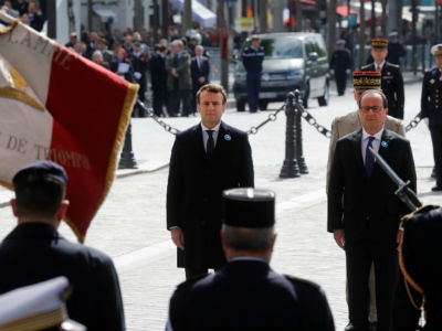 Tổng thống đắc cử Macron dự lễ kỷ niệm Ngày Chiến thắng