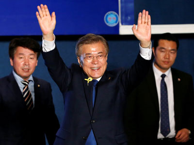 Ông Moon Jae In tuyên bố thắng cử tổng thống Hàn Quốc