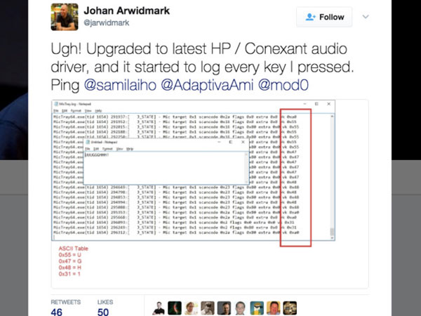 Laptop HP dính keylogger nguy hiểm