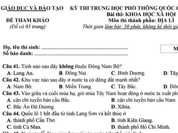 Ý kiến đề Địa và Hóa chưa chuẩn: Tổ xây dựng đề tiếp thu ý kiến