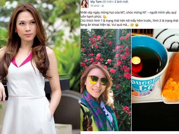 Mỹ Tâm vui vẻ chúc mừng bạn trong ngày "cưới hụt" của mình