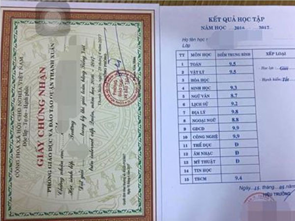 Phạm luật khi khoe bảng điểm của con lên mạng