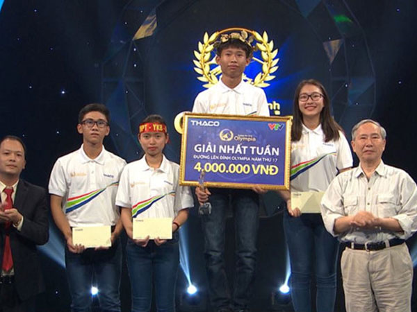 Nam sinh Hà thành chiến thắng áp đảo tại cuộc thi tuần Olympia