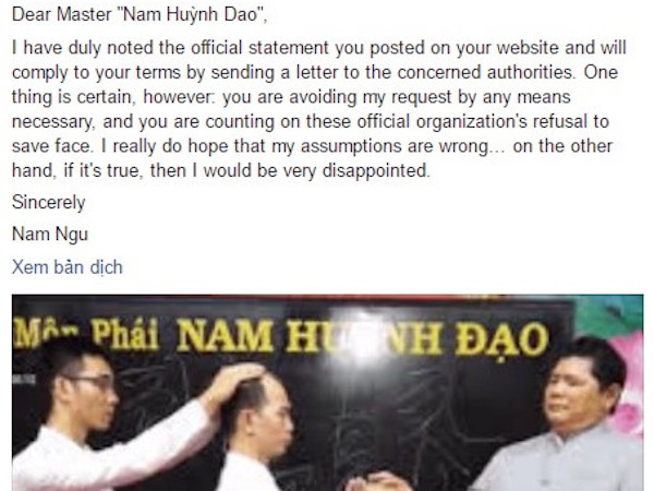 Chưởng môn Nam Huỳnh Đạo lẩn tránh lời thách đấu cao thủ Vịnh Xuân?