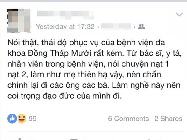 Học sinh lớp 12 bị kỷ luật vì "chê" bệnh viện trên Facebook
