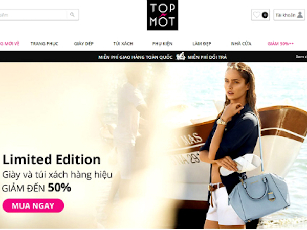 Website bán hàng hiệu giảm giá Top Mốt đóng cửa