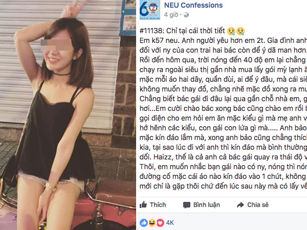 Bị mẹ bạn trai chê vì trót mặc áo 2 dây khi trời nóng 40 độ