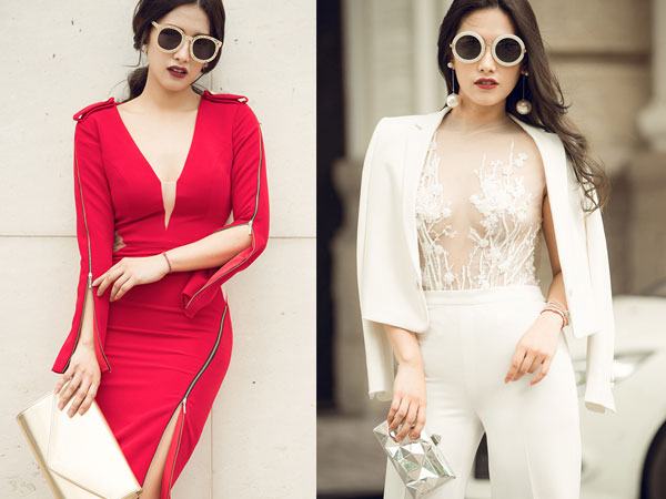 "Hot girl ngủ gật" Emmy Nguyễn khoe ngực trần lấp ló trên phố