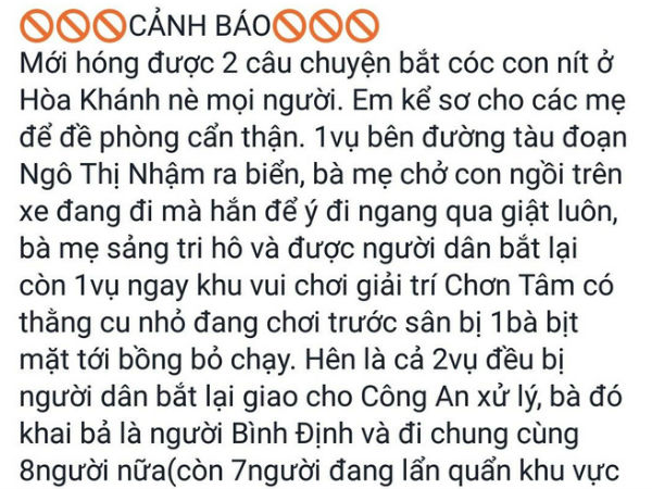 Bịa tin bắt cóc để bán hàng online, cô gái ở Đà Nẵng bị phạt 12,5 triệu