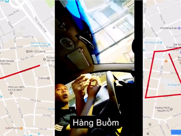 Clip: Vụ chặt chém khách "Tây": 1km đi lòng vòng thành 3km, tài xế taxi văng tục đòi 500 ngàn đồng