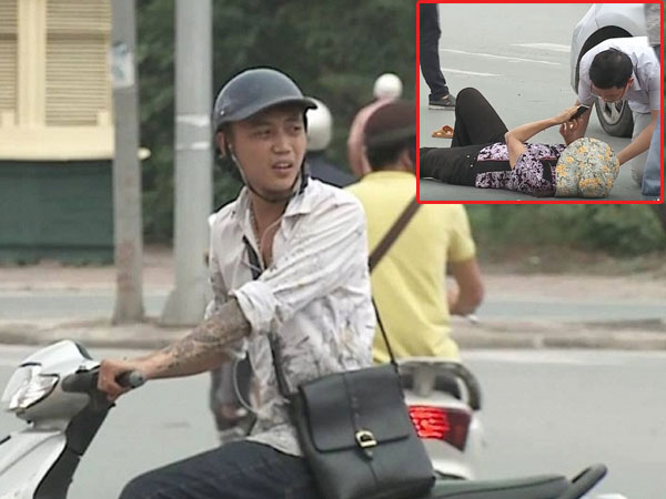 Tông xe vào người phụ nữ lớn tuổi, nam thanh niên giả vờ đổ lỗi rồi lao xe bỏ trốn