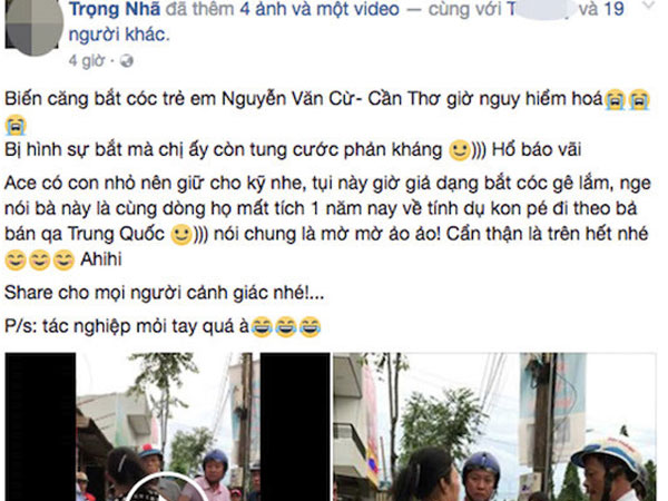 Thấy cảnh giằng co trên đường, dân mạng chụp ảnh rồi loan tin bắt cóc