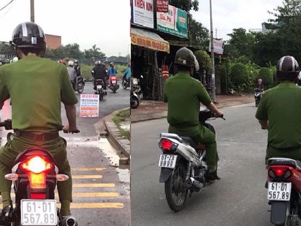 Xác minh hai người mặc sắc phục công an đi 2 xe biển số đẹp “tiến lên” trùng nhau