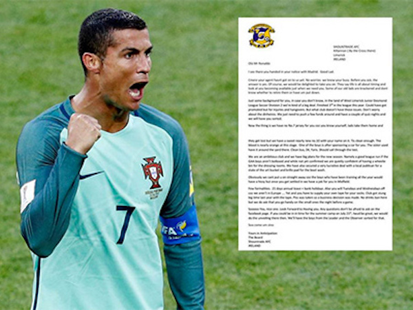 Ronaldo được đội nghiệp dư Ireland đề nghị chuyển nhượng