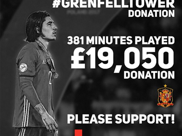 Bellerin ủng hộ gần 25.000 đôla cho nạn nhân vụ cháy tòa nhà Grenfell