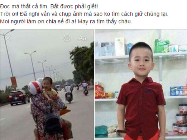 Dân mạng sôi sục với hình ảnh em bé khóc trên đường nghi là bé trai mất tích cách đây 2 ngày