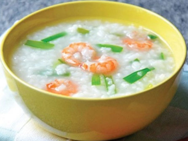 Cháo tôm với dừa xiêm - món ăn giúp trẻ phát triển chiều cao