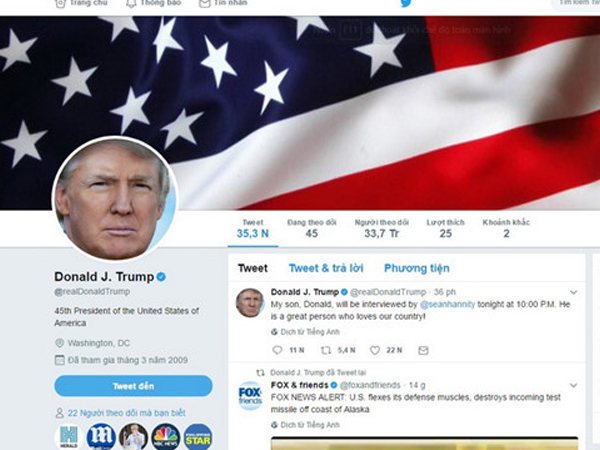Tổng thống Mỹ bị kiện vì chặn tài khoản Twitter người dân
