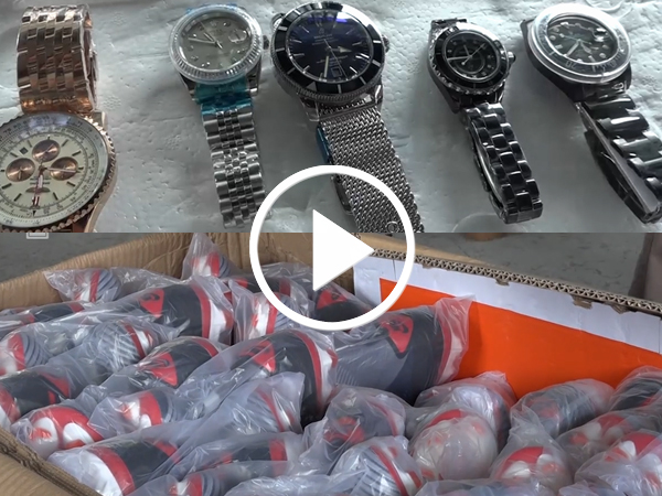 Video: Lô hàng nhái Rolex, Adidas... trị giá hàng chục tỷ trong 8 thùng container