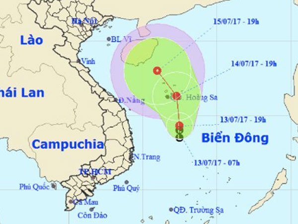 Dự báo thời tiết 14/7: Áp thấp xuất hiện trên biển Đông