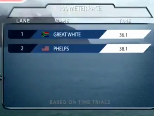 Michael Phelps thua cá mập 2 giây khi bơi thi 100m