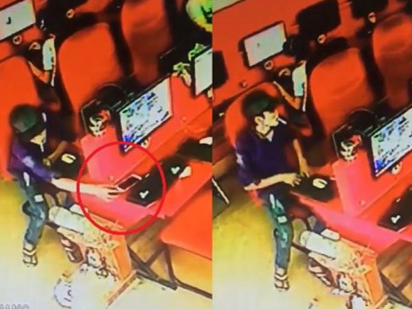 Clip: "Đạo chích" nhanh tay cuỗm điện thoại giữa quán Net