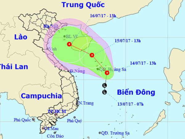 Xuất hiện vùng áp thấp nhiệt đới trên Biển Đông