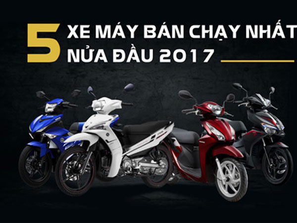 5 xe máy bán chạy nhất nửa đầu 2017 ở Việt Nam