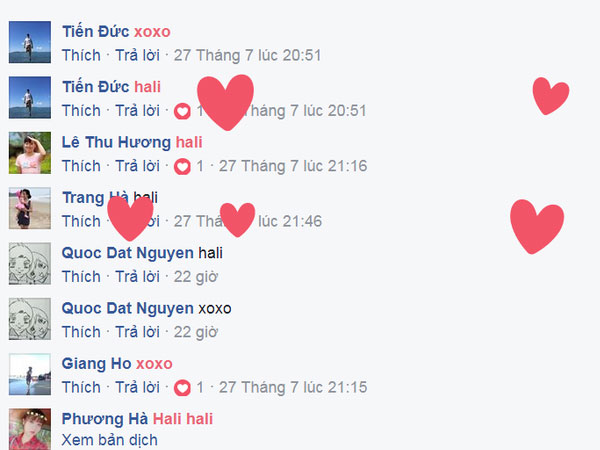 Người dùng Facebook thích thú với tính năng "thả tim" bằng comment mới