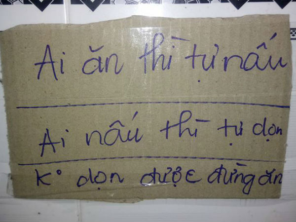 Bảng nội quy "khắt khe" đến mức khó tin của 3 nam sinh viên cùng phòng trọ