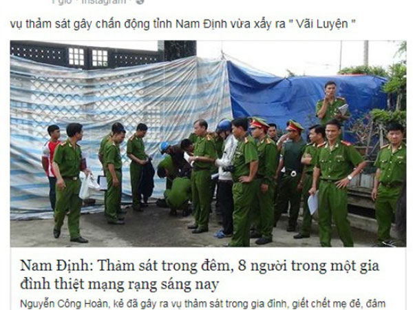 Điều tra người tung tin đồn "Thảm sát tại Nam Định, 8 người thiệt mạng"