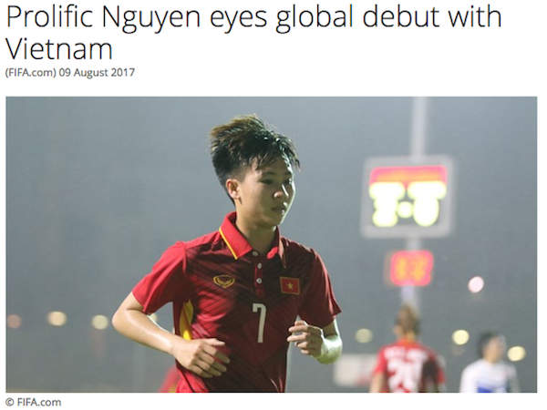 Trang chủ FIFA giới thiệu về ngôi sao của đội tuyển nữ Việt Nam
