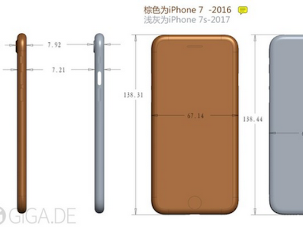 iPhone 7s dày hơn iPhone 7