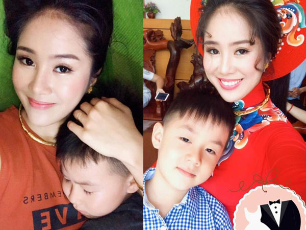 Lê Phương đưa con trai Cà Pháo về dự đám cưới ở quê chồng
