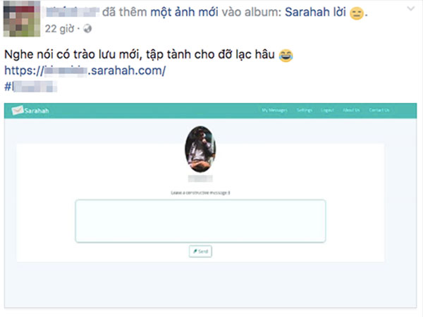 Ứng dụng nhắn tin nặc danh Sarahah càn quét mạng xã hội